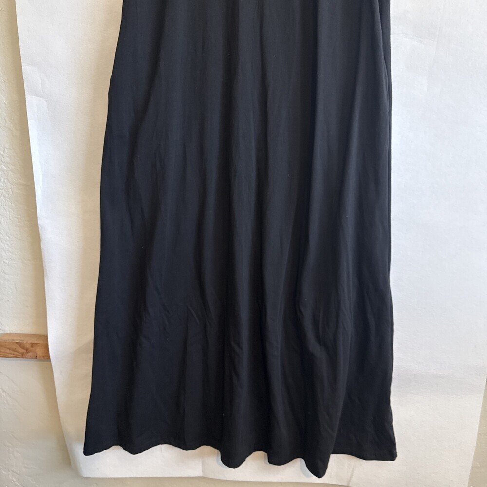 New Merokeety Maxi Length Tshirt Dress Relaxed Fit Black Cotton Size XL - Picture 4 of 7